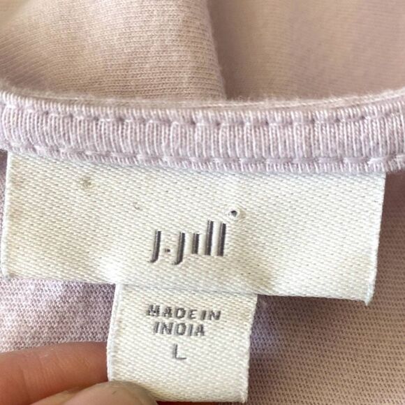 J. Jill Lilac Purple Eyelet Trim‎ T-Shirt Cotton 3/4 Bell Sleeves Size Large - Picture 4 of 5